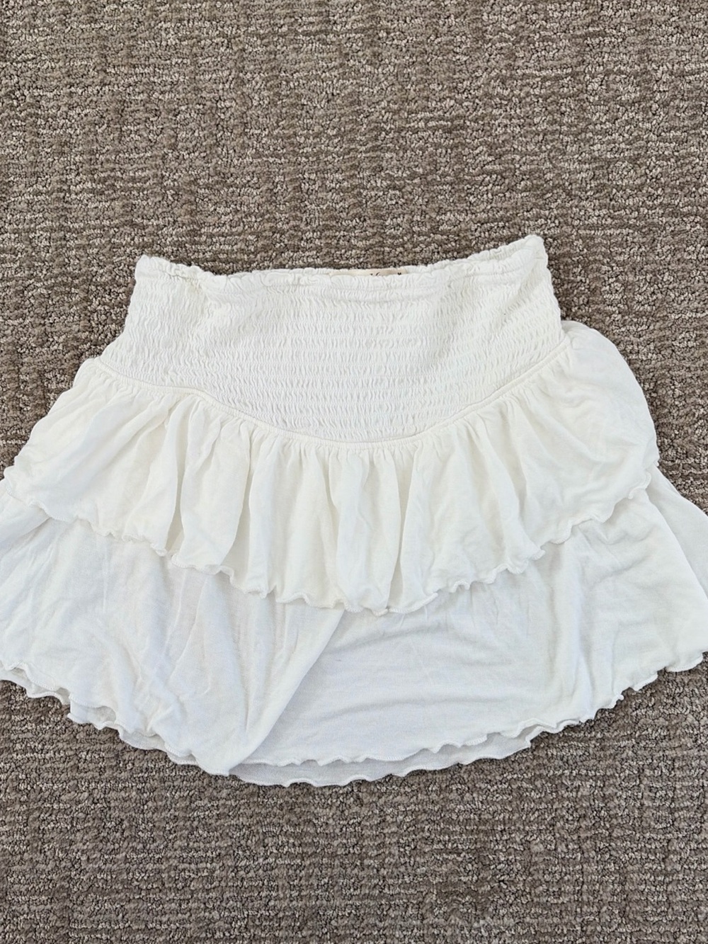 Heart Hips White Smocked Ruffle Skirt